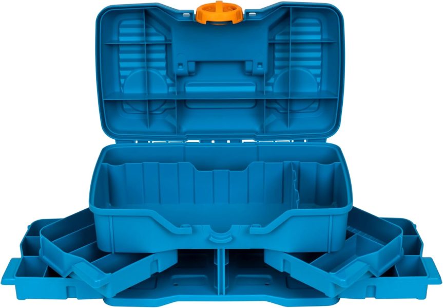 Flambeau Outdoors NextGen 4/0 Medium Fishing Tackle Box, 4 Pivot Trays, 23 Compartments, Advanced Tackle Storage Organizer, Blue - Image 4