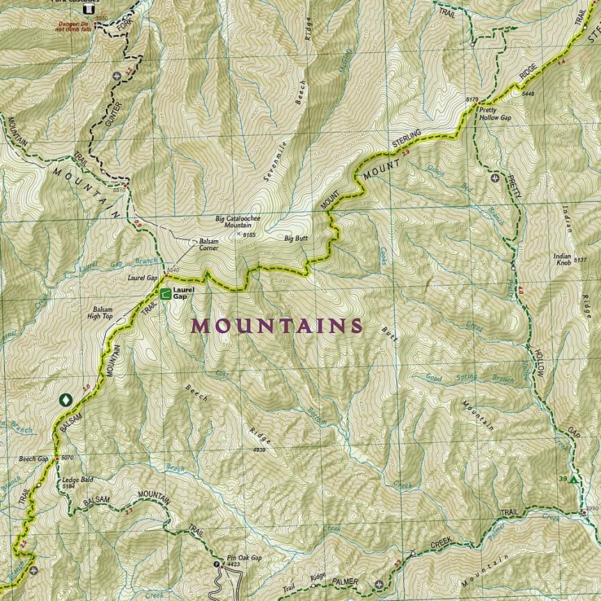 Great Smoky Mountains National Park East: Kuwohi, Cataloochee Map (National Geographic Trails Illustrated Map, 317) - Image 3