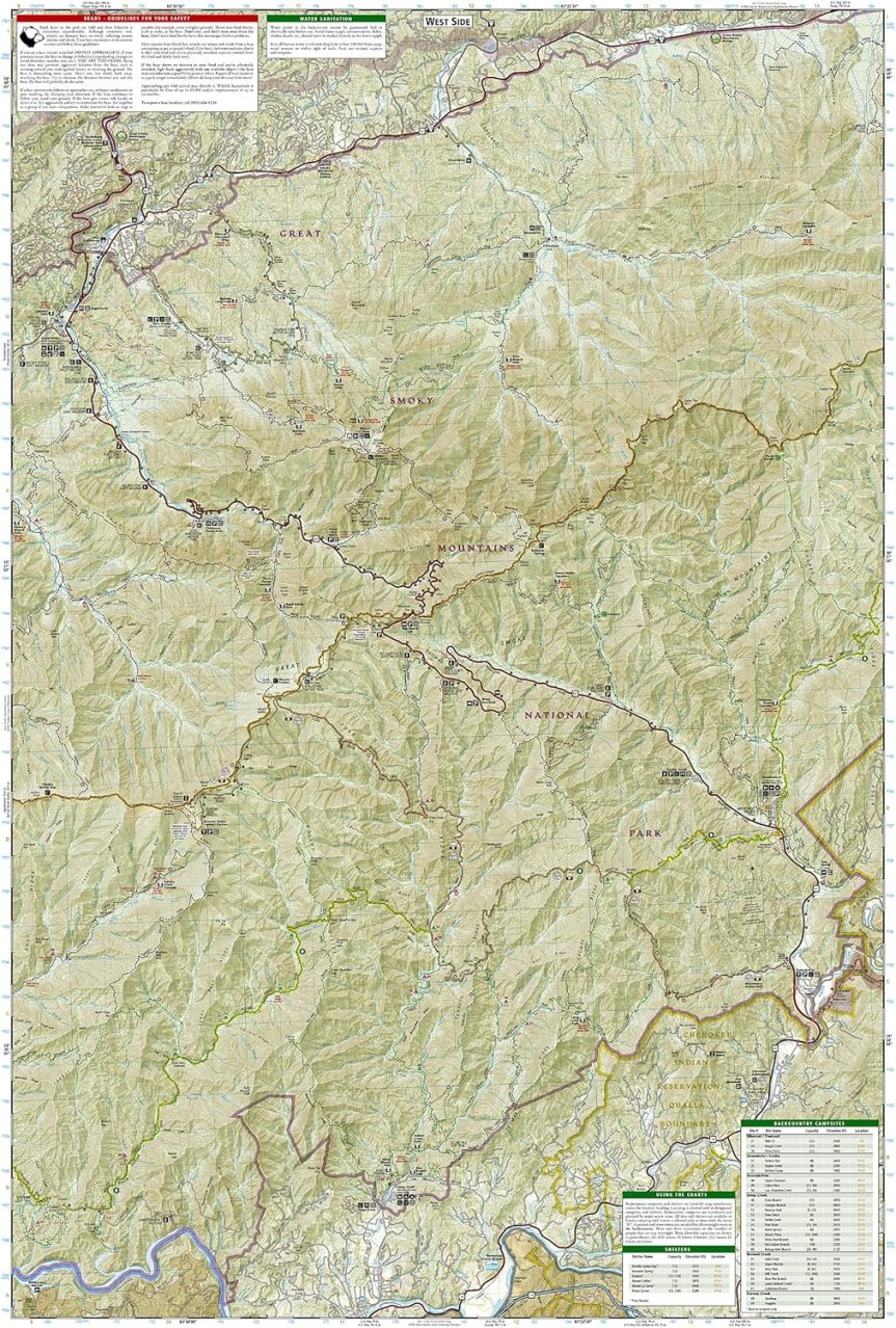 Great Smoky Mountains National Park East: Kuwohi, Cataloochee Map (National Geographic Trails Illustrated Map, 317) - Image 5